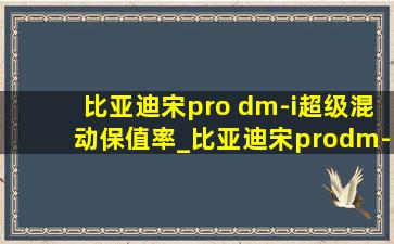 比亚迪宋pro dm-i超级混动保值率_比亚迪宋prodm-i超级混动价格表